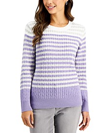 Caroline Striped Cable-Knit Sweater, Created for Macy's