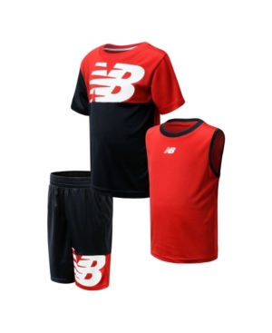 New Balance Toddler Boys 3 Piece Logo Splice Shorts Set