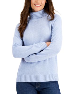 Petite Cotton Turtleneck Sweater, Created for Macy's