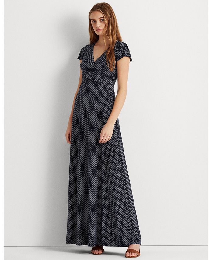 Lauren Ralph Lauren Polka-Dot Jersey Dress - Macy's