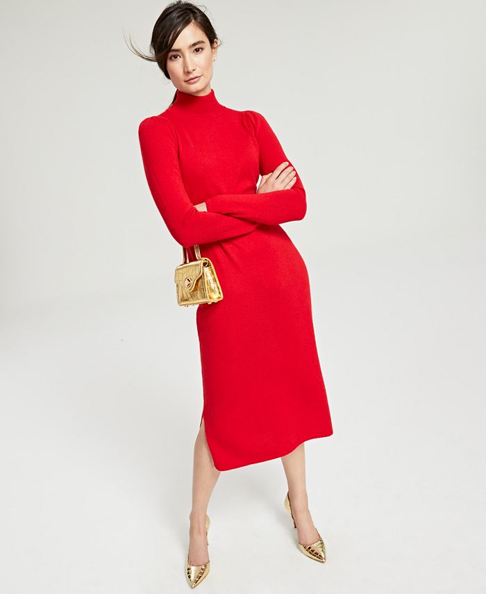 Charter Club Cashmere Mock-Neck Midi Dress, Created for Macy's ...