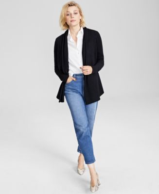 Cashmere open sale front cardigan