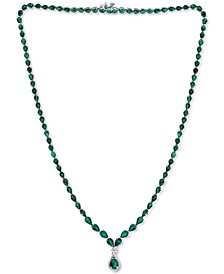 EFFY® Emerald (15-3/4 ct. t.w.) & Diamond (1/5 ct. t.w.) All-Around 18" Pendant Necklace in 14k White Gold