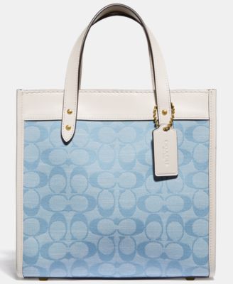 coach denim field tote