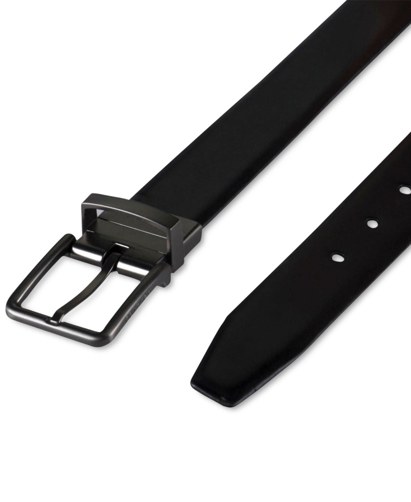 Мужской ремень Calvin Klein 32MM Reversible Textured Leather Dress Belt, цвет: Чёрный / Коричневый — фото 4
