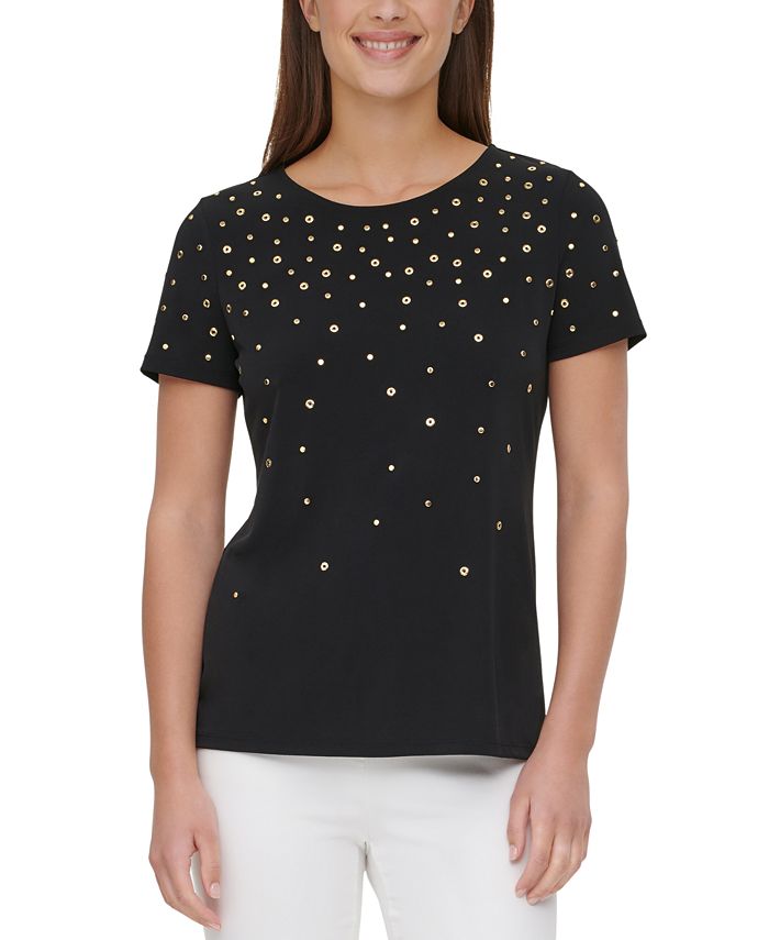 Calvin Klein Studded T-Shirt - Macy's