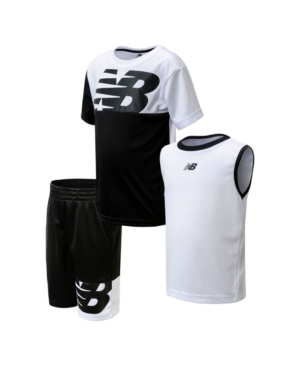 New Balance Toddler Boys 3 Piece Logo Splice Shorts Set