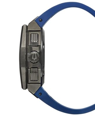 Men's Chronograph Precisionist X Blue EPDM Rubber Strap Watch 44.5mm