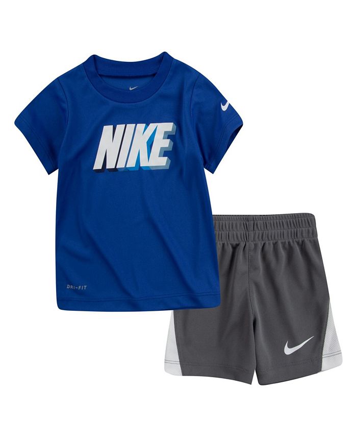 Nike Little Boys Block T-shirt and Shorts Set, 2 Piece - Macy's