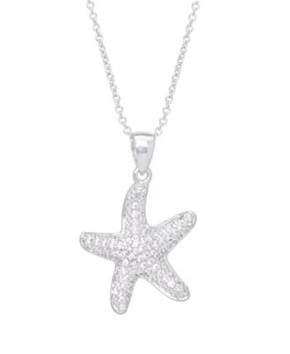 cubic zirconia starfish necklace