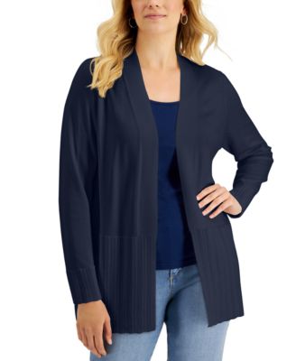 Karen Scott Open-Front Cardigan 