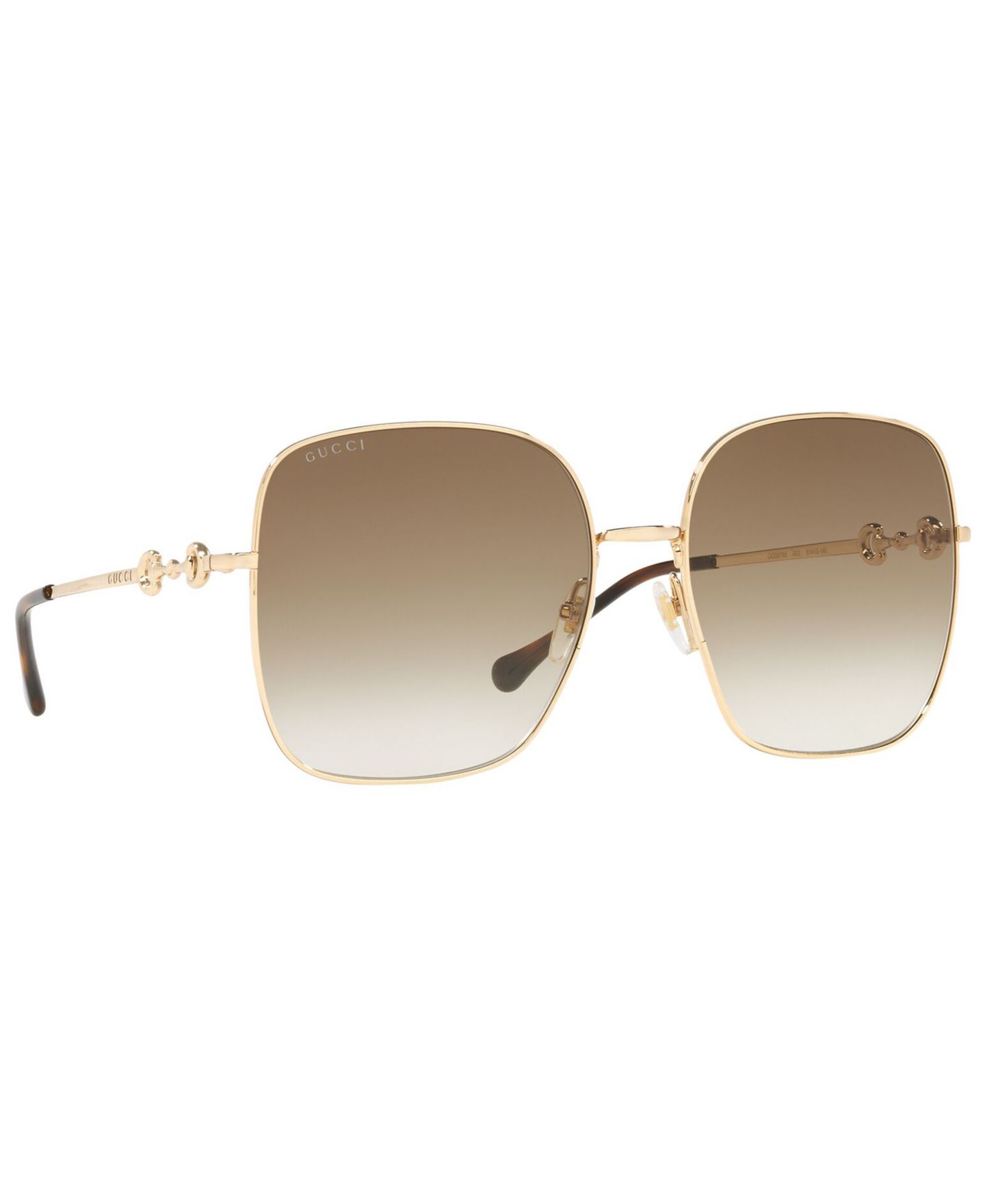 Женские солнцезащитные очки Gucci Sunglasses, GG0879S, цвет: Золотой / Коричневый — фото 3