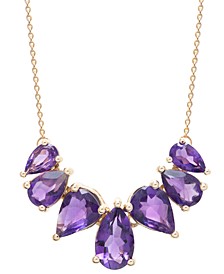 Amethyst Pear-Cut 17" Statement Necklace (3-1/3 ct. t.w.) in 14k Gold