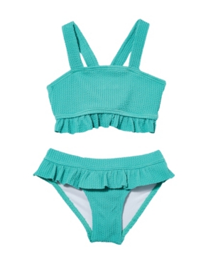 Little Girls Polly Rib Ruffle Tankini Set of 2
