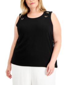 Plus Size Lacing-Detail Tank Top