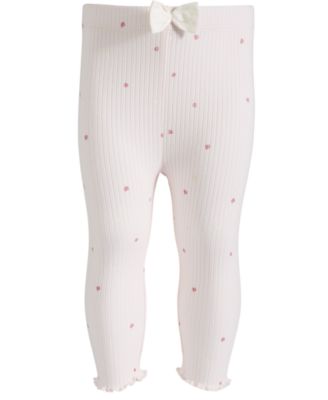 Baby Girls Dot-Print Ribbed Leggings, Created for Macy's 