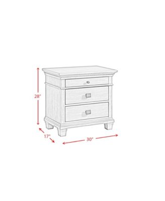 Picket House Furnishings Clovis 3- Drawer Nightstand with USB