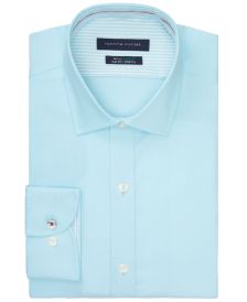 Men's Slim-Fit Non-Iron TH Flex Performance Stretch Solid Dress Shirt