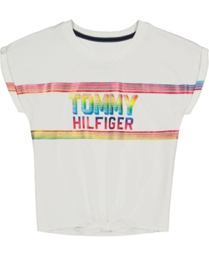 Tommy Hilfiger Big Girls Rainbow Stripe T-shirt