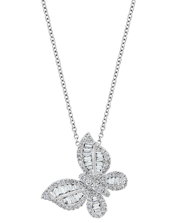 Macy's Jewelry | Diamond Butterfly 18 Pendant Necklace (1/10 Ct. t.w.) in Sterling Silver | Color: Silver | Size: Os | Pm-91904265's Closet