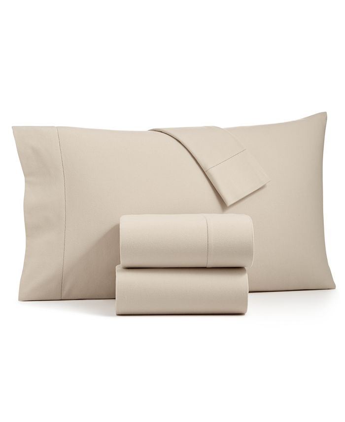 Charter Club CLOSEOUT! Sleep Luxe Solid Cotton Flannel 4-Pc. Sheet Set ...
