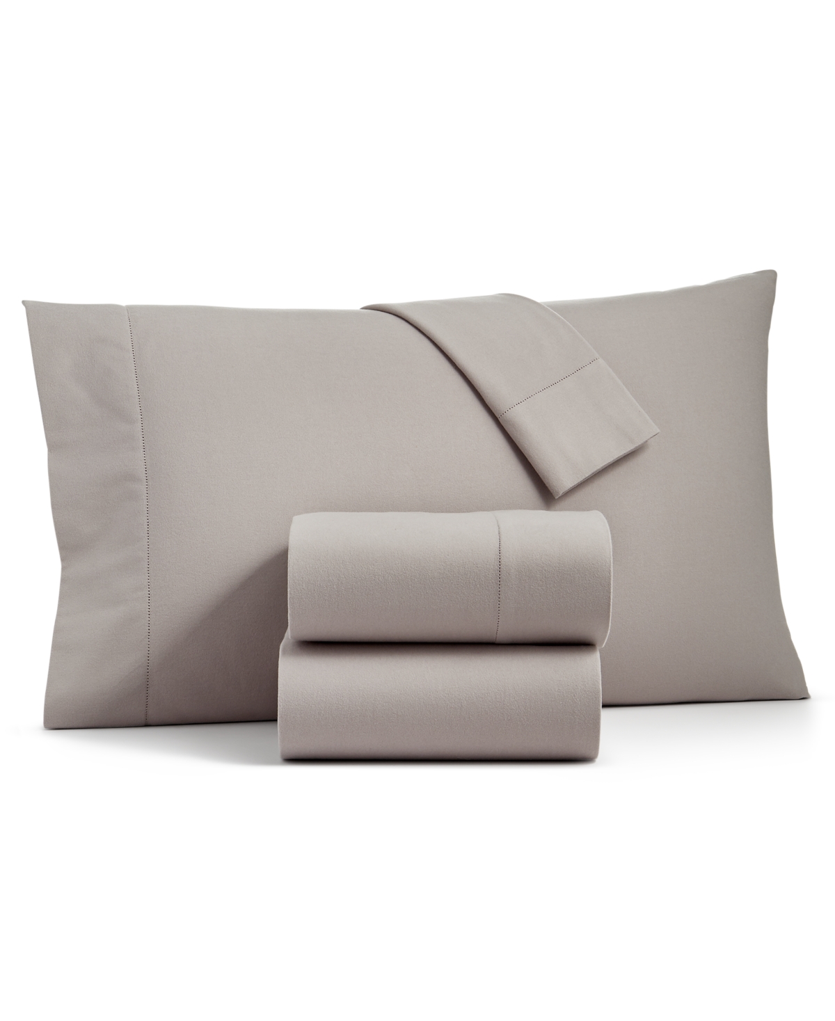 Charter Club Sleep Luxe Solid Cotton Flannel 4-pc. Sheet Set, California King, Created For Macy's In Charcoal