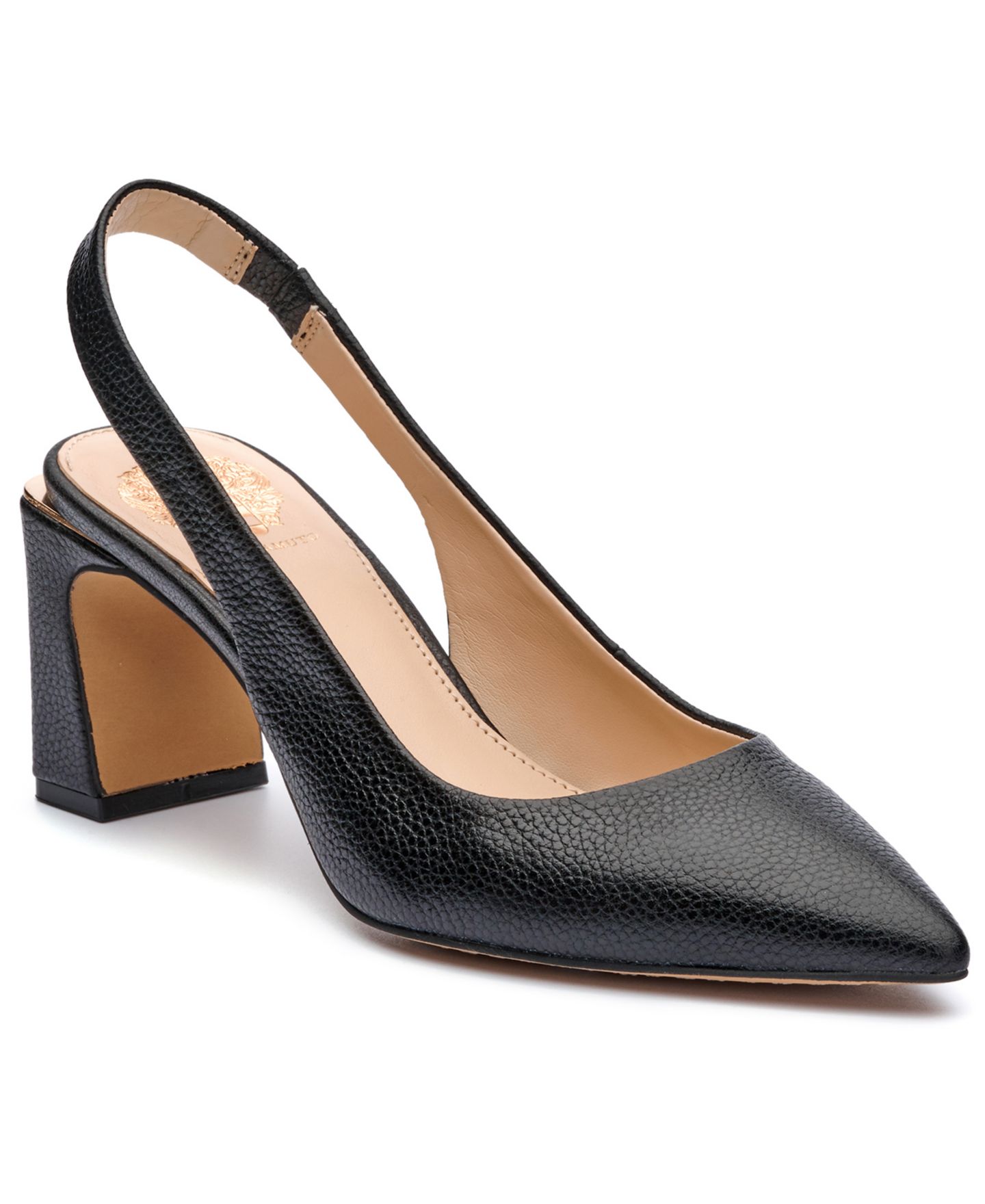 Женские туфли Vince Camuto Hamden Slingback Pumps, цвет: Чёрный кожаный — фото 1