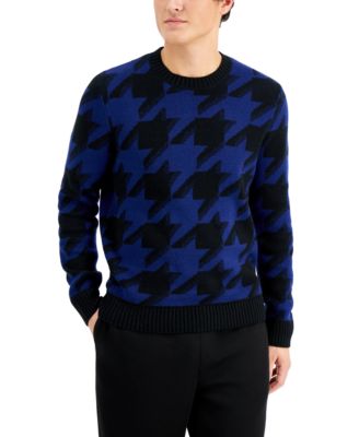 blue houndstooth sweater