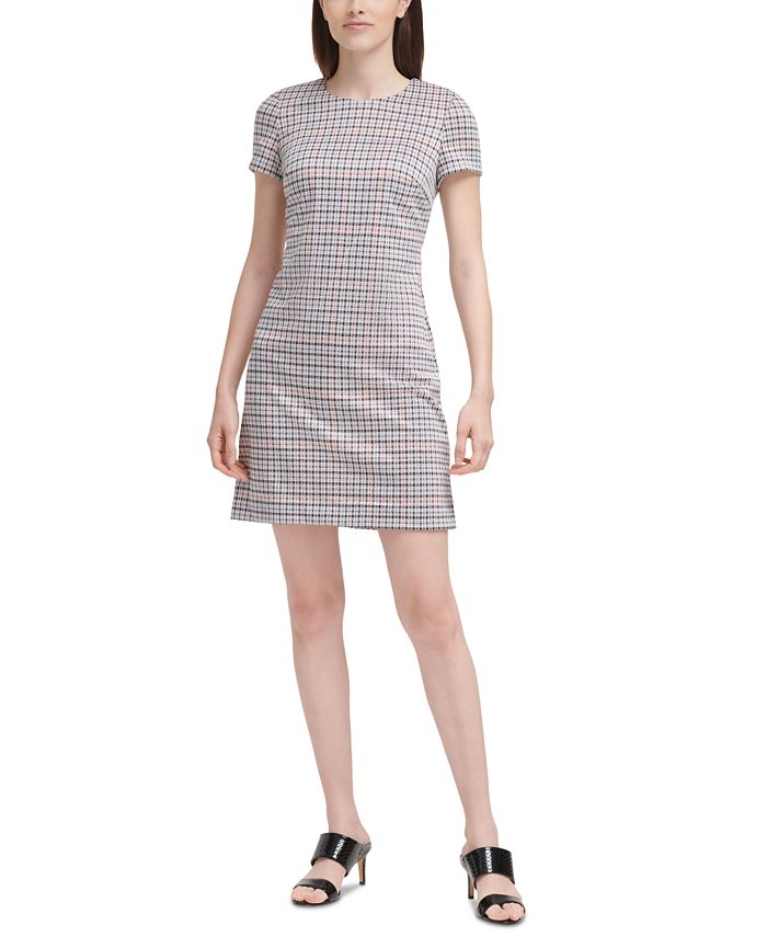 Calvin Klein Plaid Shift Dress Macy s