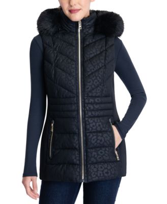 michael kors faux fur vest womens