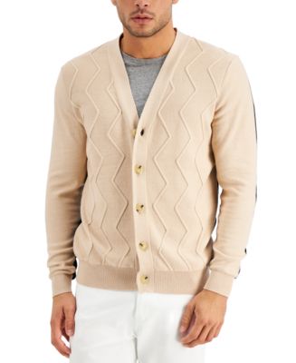 Alfani Men's Cable-Knit Color-block Cardigan Sweater, Created for Macy ...