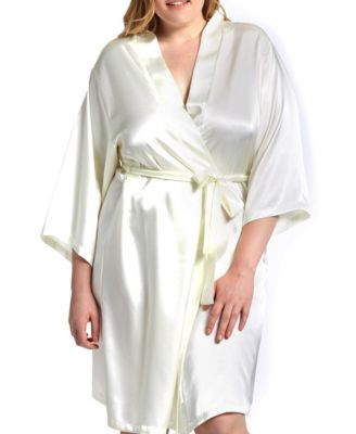Plus Size Marina Lux Satin Robe Lingerie