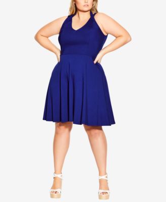 City Chic - Trendy Plus Size Cross-Strap Halter Dress
