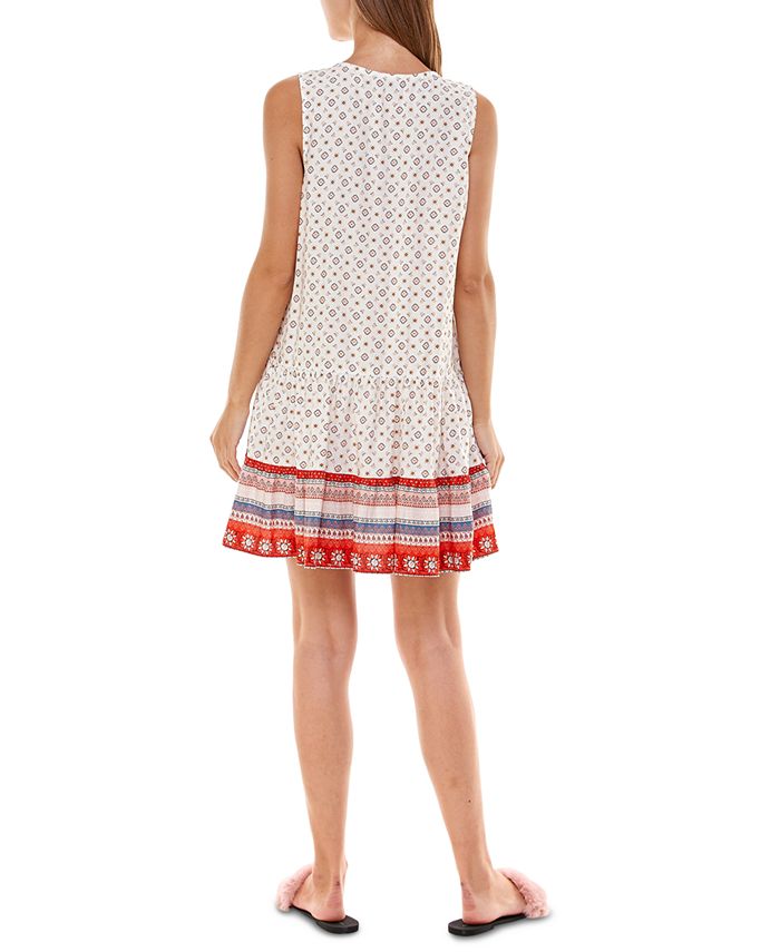 As U Wish Juniors' Printed Lace-Appliqué Dress - Macy's