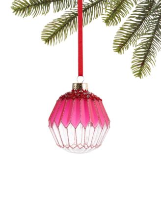 Holiday Lane - Ruby Red Holiday Glass Red Ombre Ornament,