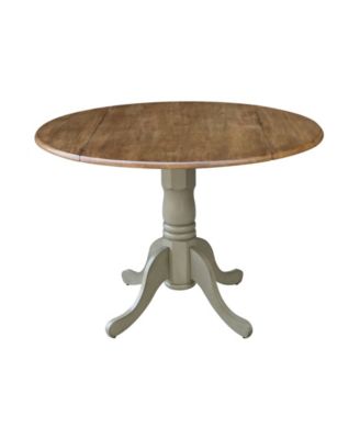 42" Dual Drop Leaf Pedestal Dining Table with 4 Madrid Ladderback Chairs, 5 Piece Dining Set