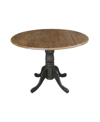 42" Dual Drop Leaf Pedestal Dining Table with 2 Madrid Ladderback Chairs, 3 Piece Dining Set