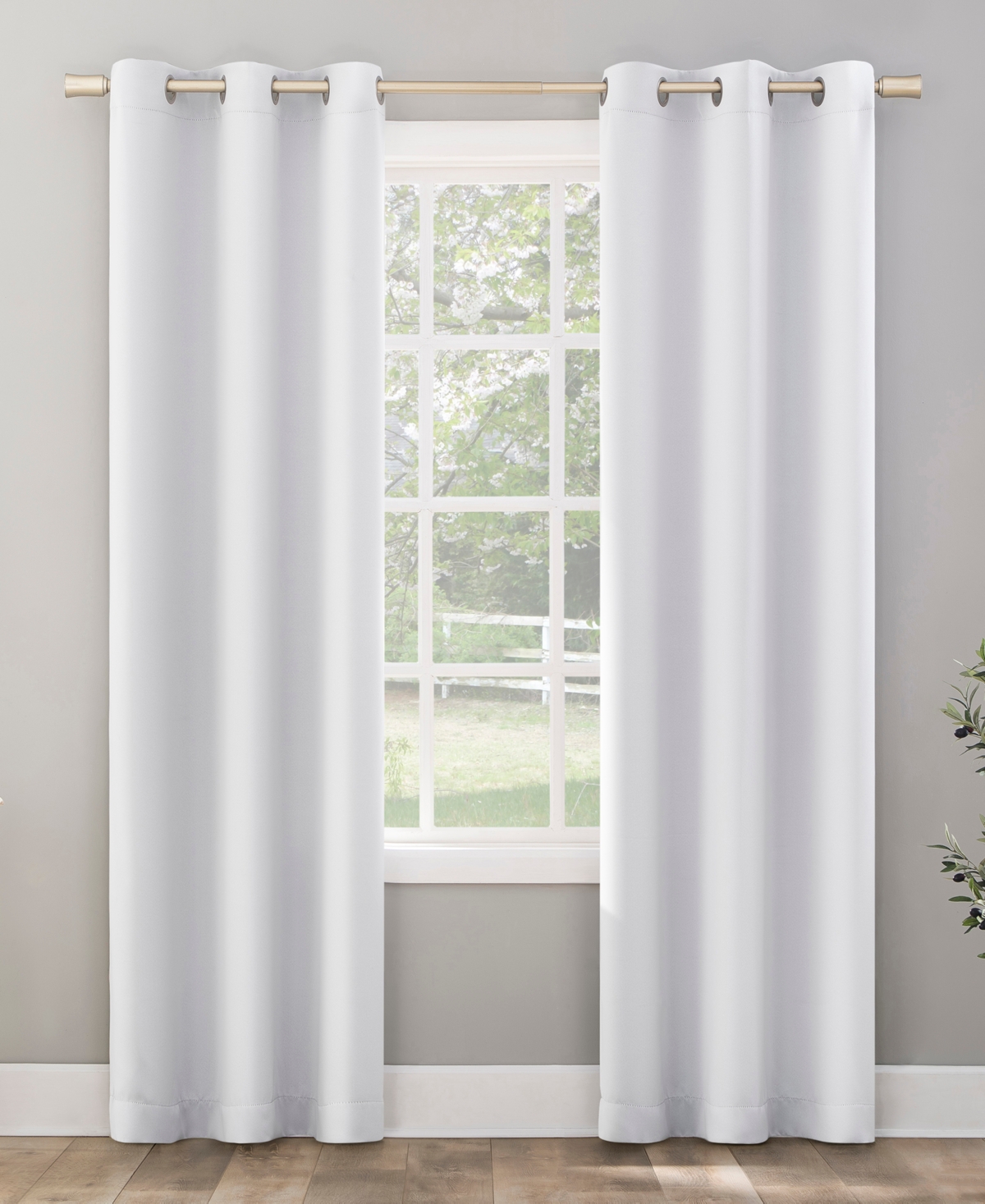 Sun Zero Preston 40" X 63" Rod-pocket Blackout Curtain Panel In Oyster White