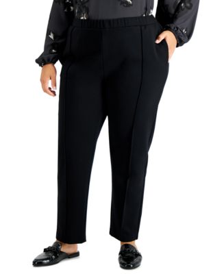 Alfani Plus Size Seamed Pull-On Pants, Created for Macy's - Macy's