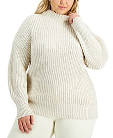 Plus Size Mock-Neck Sweater, Created for Macy's