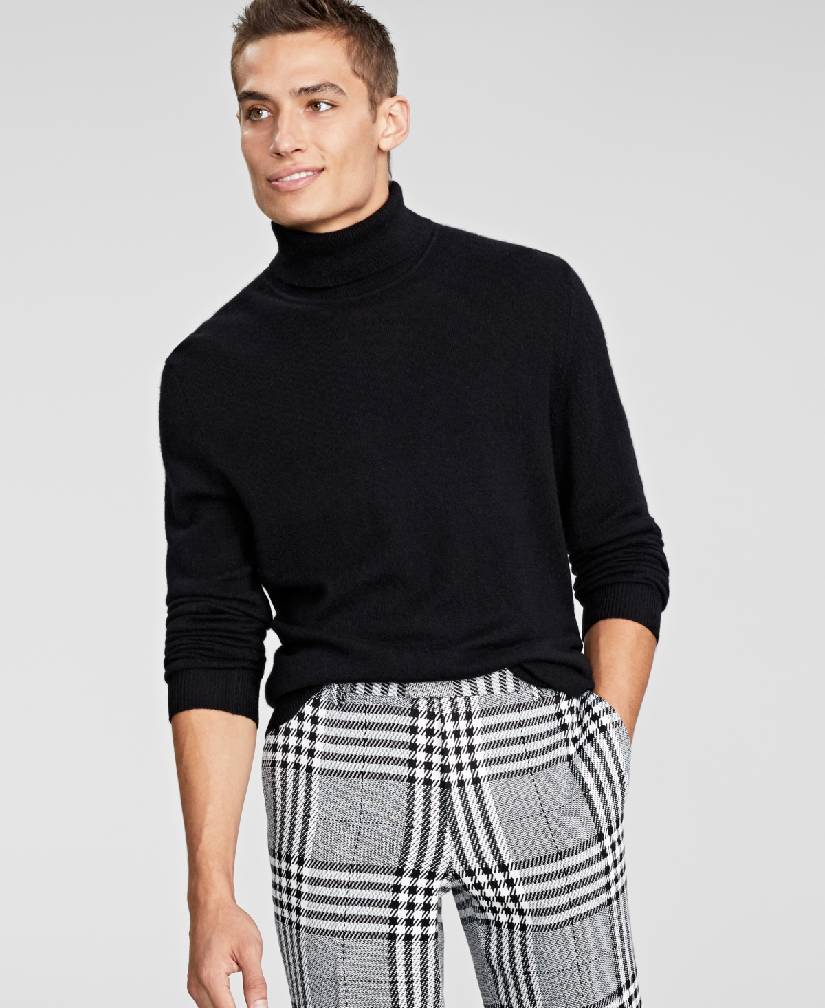 Club Room Men s Cashmere Turtleneck Sweater Created for Macy s Oatmeal Heather Smart Closet