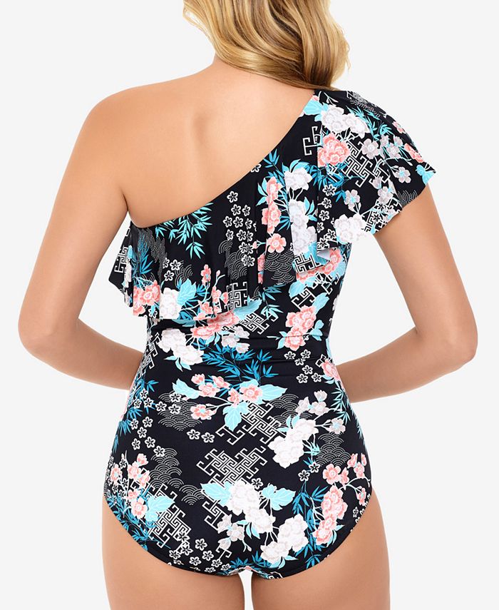 Swim Solutions One Shoulder OnePiece Swimsuit Macy's