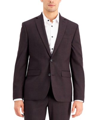 calvin klein berry plaid slim fit sport coat