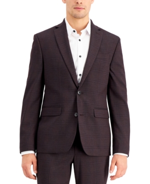 Inc Men's Slim-Fit Purple Plaid Suit Jacket Created for Macy's