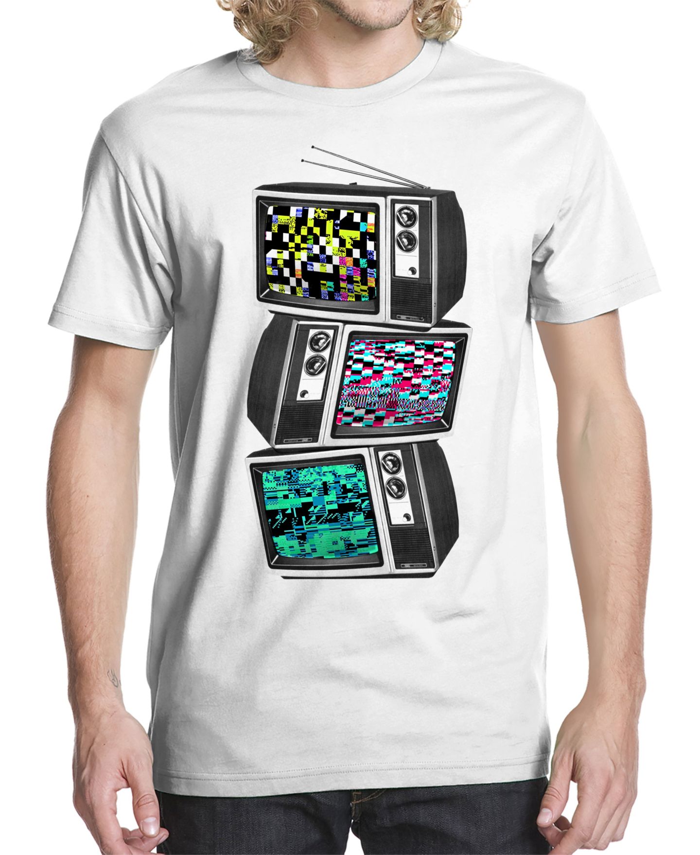 Мужская футболка Buzz Shirts Glitched TV Graphic — фото 1