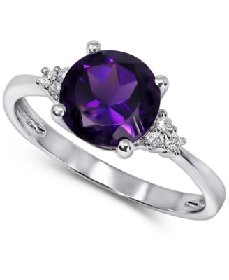 Macy's Amethyst (1-5/8 Ct. T.w.) & Diamond (1/20 Ct. T.w.) Ring In 14k ...