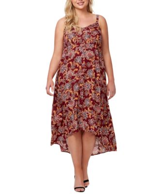 Jessica Simpson - Plus Trendy Fria Printed Smocked-Back Dress