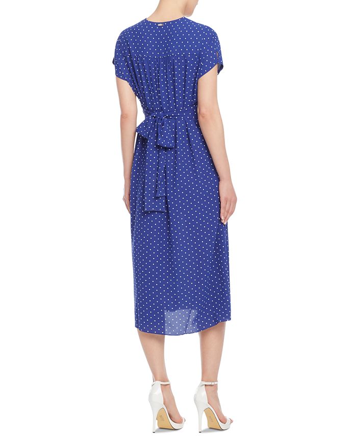 Anne Klein Bolero Dot-Print Surplice Dress - Macy's