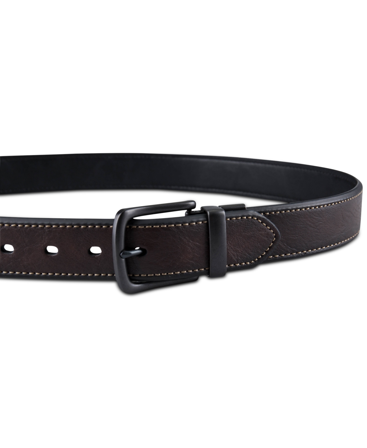 Shop Levi's Men's Contrast Stitch Reversible Belt In Brown,black