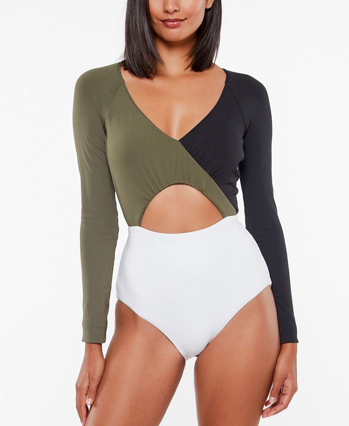 Sanctuary Block Party Long Sleeve Bodysuit Swimsuit Macy s